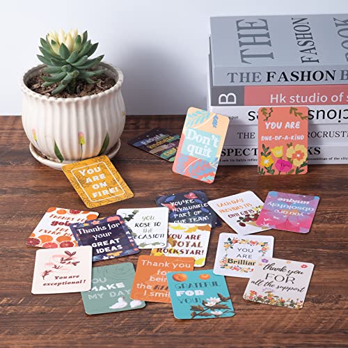 50 Unique Inspirational Cards, Motivational Kindness Mini Note Cards with Encouragement Quotes, Appreciation, Gratitude, Positive Affirmations Cards for Employees, Coworkers, and Kids - color: Inspirational Cards