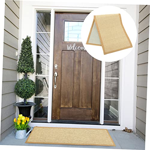 Healifty Bamboo Woven Tatami Mat 50x150CM Portable Meditation Cushion Breathable Floor Pad for Yoga Home Use and Sleeping