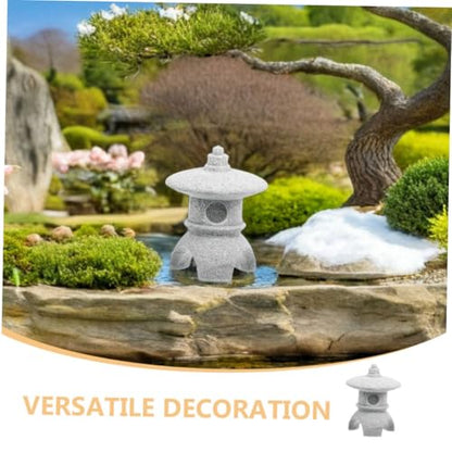 Miniature Japanese Pagoda Lantern Stone Statue for Zen Gardens Bonsai and Aquarium Decor Asian Landscape Ornament for Peaceful Home Settings