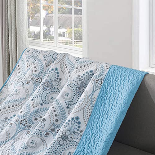 NEWLAKE Quilted Throw Blanket for Bed Couch Sofa, Blue Classic Royal, 60X78 Inch - color: Blue Classic Royal