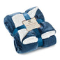 Sherpa Throw Blanket Super Soft Reversible Ultra Luxurious Plush Blanket, 50 x 60 inches, Navy/White - color: Navy / White, size: Throw (50" x 60")