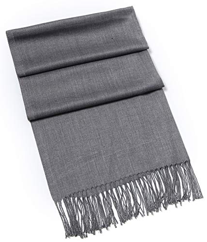 Cindy & Wendy Pashmina Shawls and Wraps Scarf for Women Soft Large Winter Shawl for Evening Dress Wedding Party - color: Heather Grey