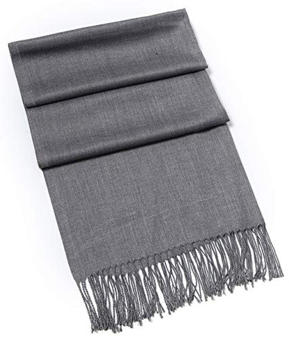 Cindy & Wendy Pashmina Shawls and Wraps Scarf for Women Soft Large Winter Shawl for Evening Dress Wedding Party - color: Heather Grey