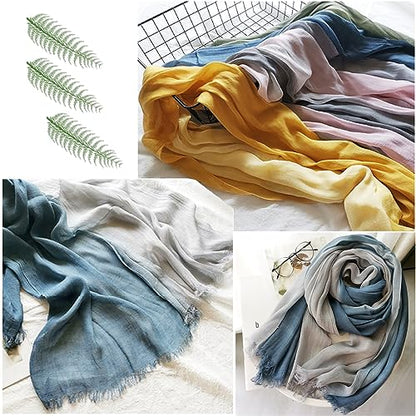 Cotton Linen Fashion Scarf,Gradient Two-tone Four Season Scarf Shawl Beach Gauze,Long Lightweight Travel scarf 75"×35"
