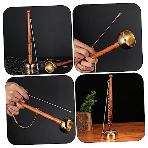 ibasenice Portable Buddhist Yin Qing Copper Bell for Meditation Handle Percussion Instrument Sound Adornment for Mindfulness and Relaxation