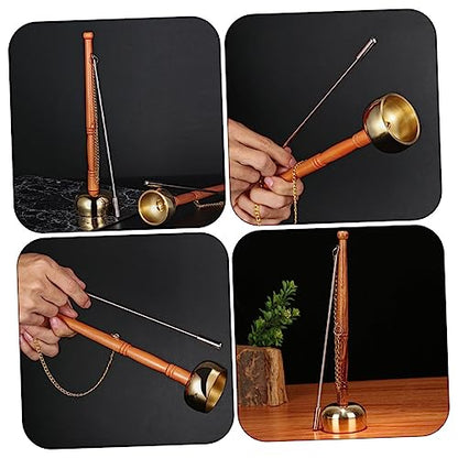 ibasenice Portable Buddhist Yin Qing Copper Bell for Meditation Handle Percussion Instrument Sound Adornment for Mindfulness and Relaxation