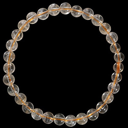 BRCbeads Gemstone Bracelets Natural Gemstone Birthstone Handmade Healing Power Crystal Beads Elastic Stretch 7.5 Inch Gift Box Unisex - color: Citrine