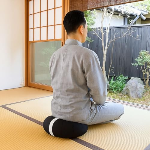 Zafu Meditation Cushion Japan Made （Compact）| Authentic Zen Temple Style Zazen Seat – Firm Kapok Filling for Mindfulness, Yoga & Posture Support