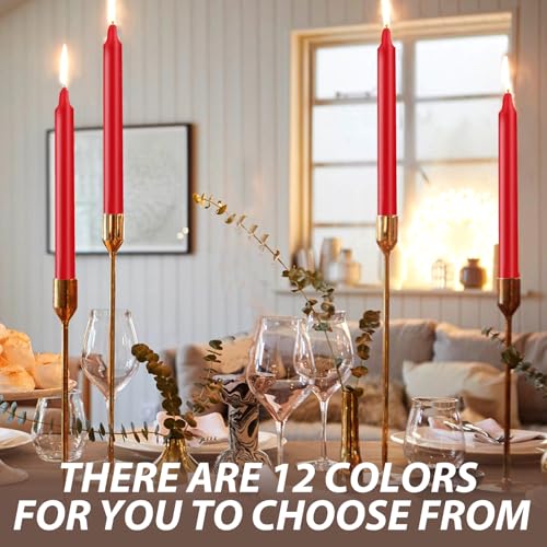 24 Pack Red Spell Chime Candles – Premium Mini Unscented Taper Candles for Rituals, Prayer, Meditation, Altar, Spells – 4" Tall – Ideal for Witches & Spiritual Practices - color: Red