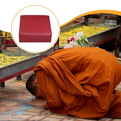 Colaxi Meditation Bench Prayer Cushion for Knees Portable Wooden PU Leather Kneeler Pad Kneeling Stool Meditation Cushion for Indoor