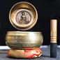 Tibetan Singing Bowl Set,Carved with Amitayus Buddha Statue and Mentra of Om Mane Padme Hum,For Sound Healing,Meditation,Yoga,Relaxation,Chakra Balance,Handmade in Nepal(5.7inches) - color: Buddha, size: 14.5cm