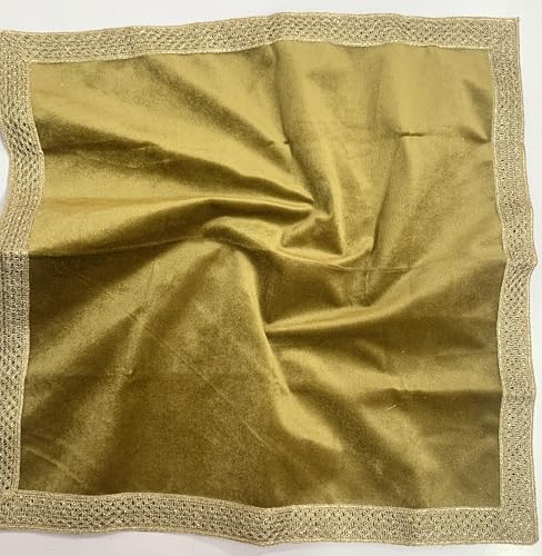 SMMS Spiritual Velvet Table Cloth Altar Tarot Spread (Golden, Medium- 61cm*61cm/ 24inch*24inch) - color: Golden, size: Medium- 61cm*61cm/ 24inch*24inch