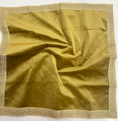 SMMS Spiritual Velvet Table Cloth Altar Tarot Spread (Golden, Medium- 61cm*61cm/ 24inch*24inch) - color: Golden, size: Medium- 61cm*61cm/ 24inch*24inch