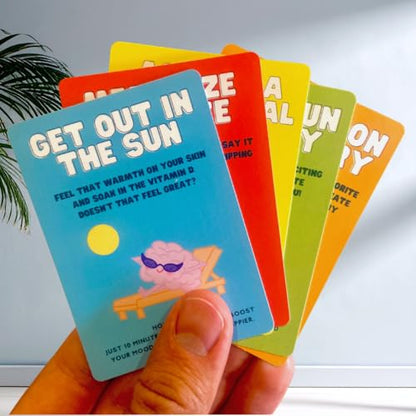Dopamine Hits Cards - 50 Mood-Boosting Self-Care Prompts for Mental Health & Stress Relief