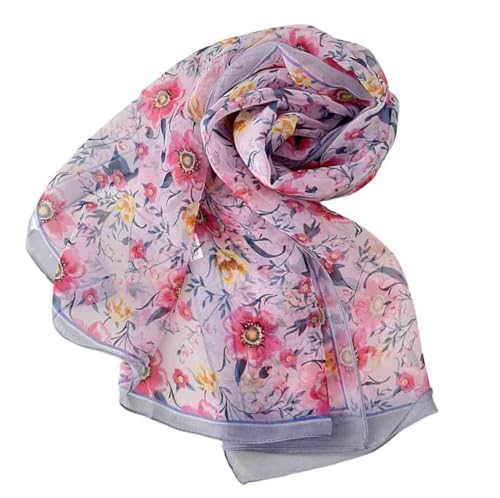 Pokeedioty Scarfs for Women Lightweight Fashion Scarves Elegant Floral Pattern Sheer Scarfs Sunscreen Shawls Wraps - color: P 071