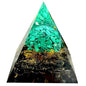 Tree of Life Orgone Pyramid,Natural Malachite&Obsidian Orgonite Healing Crystal Pyramid,Crystal Stone Positive Reiki Energy Generator Collection Wealth Lucky Meditation Tool(6cm) - color: Black Green