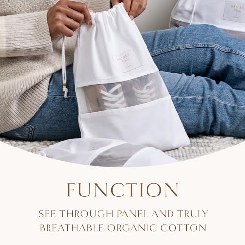 Hayden Hill Luxury Organic Cotton Dust Bags For Handbags - 3 Pack Small - 15" Purse Dust Bags, Shoes and Handbag Covers For Storage - Carbon Neutral Protector Dustbags - style: Small 15"