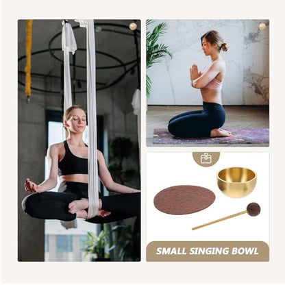STAHAD Portable Mini Meditation Singing Bowl Set with Mallet and Cushion, Handmade Tibetan Sound Bowl for Yoga, Mindfulness, Chakra Balancing, and Travel Use
