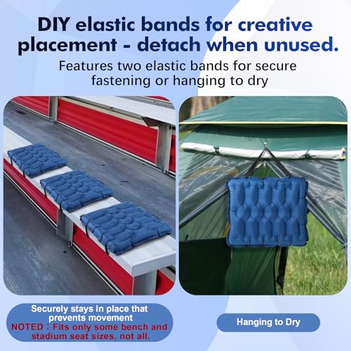 HiiPeak Inflatable Soccer World Cup Seat Cushion, Lightweight Compact Stadium Seat Pad Camping Air Seat Cushion for Gym Football Themed Party Airplane Travel Backpacking Hiking Office Car(Blue) - color: Blue