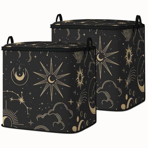 Large Comforter Storage Bag with Zipper,Closet Organizer for Clothes,Blankets,Quilts,Pillows,Fabric Storage Bags with Portable Handles 95L(2-Pack) - color: 19