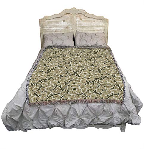 Pure Country Weavers William Morris Oak Tree Gold Blanket - Arts & Crafts - Gift Tapestry Throw Woven from Cotton - Made in the USA (72x54) - color: Gold, size: Large