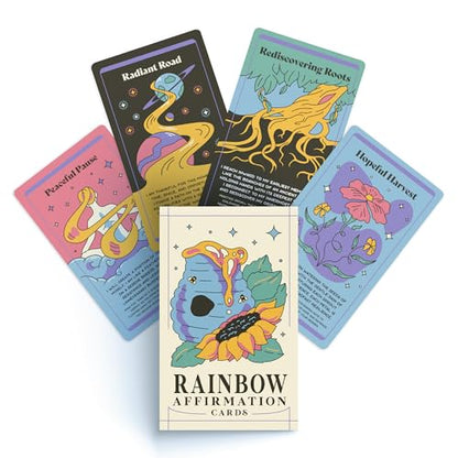 PURPLE CANYON 52-Card Rainbow Intention Affirmation Deck – Mindfulness, Manifestation & Self-Care Cards for Daily Inspiration and Weekly Reflection - style: Intention-Setting Affirmation Cards