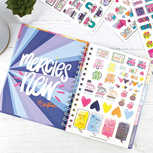 Gratitude Finder by Christina, 52 Week Non-Dated Daily Inspirational Journal for Women, Teens & Girls with 330 Grateful Heart Stickers (Mercies New) - color: Mercies New + Grateful Heart Stickers