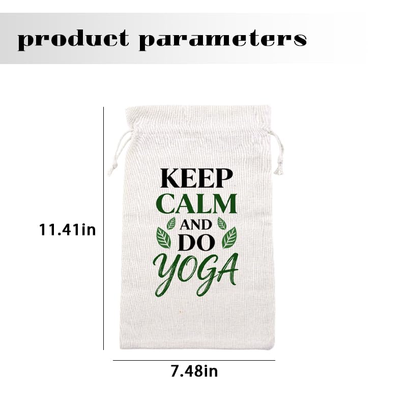 Yogis Meditation Healing Calming Gifts Drawstring Yoga Bag Accessory Storage Bag for Women Yoga Learners Trainers Positive Inspirational Gift Small Cinch Yogis Organizer Pouch 7.8 * 11.8 Inches