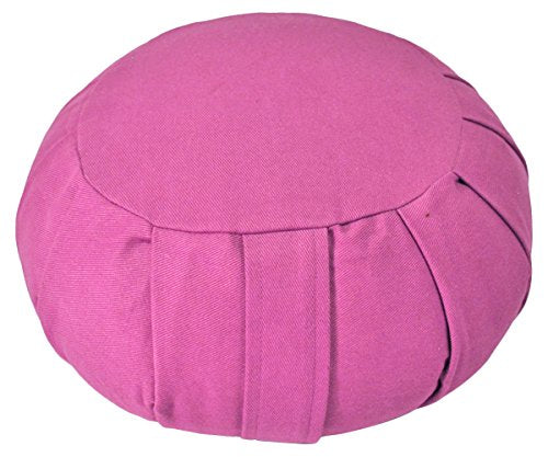 YogaAccessories Round Cotton Zafu Meditation Cushion Pillow - color: Pink