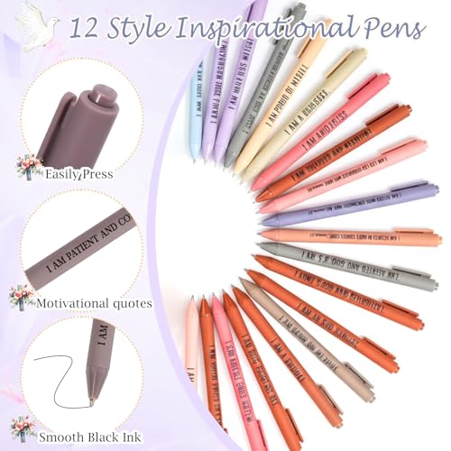 Mooliwe 96 Pcs Positive Affirmation Gift Set Gratitude Notebooks with Pens Small Bags Motivational Encouragement Notepads Daily Affirmations Journal for Women Stress Relief Self Care (Bible) - style: Bible