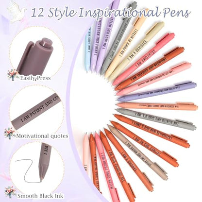 Mooliwe 96 Pcs Positive Affirmation Gift Set Gratitude Notebooks with Pens Small Bags Motivational Encouragement Notepads Daily Affirmations Journal for Women Stress Relief Self Care (Bible) - style: Bible