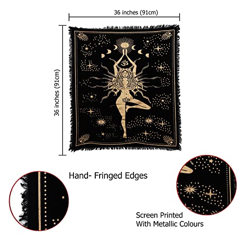Indian Consigners Witchcraft Supplies Tarot Spread Alter Cloth Triple Altar - color: Black, size: 36" x 36" (Square)
