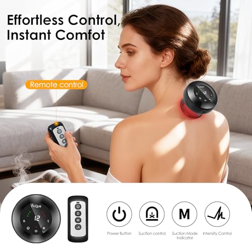 5-in-1 Smart Dynamic Cupping Device with Automatic Temperature and Suction Adjustment, Featuring red Light Therapy; Helps Relieve Back Pain, Muscle Knots, and Soreness