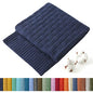 TREELY 100% Cotton Knitted Throw Blanket Couch Cover Blanket(50 x 60 Inches, Navy) - color: Navy Blue, size: Throw (50 in x 60 in)