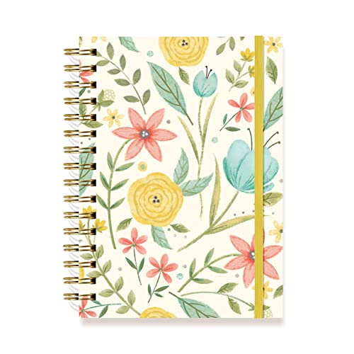 Designer Greetings, Designer Papers Flex Cover Journal with Elastic Band, Spring Flowers - 320 Pages (6” x 8.25”) - Back-to-School Supplies, Creative Writing, Personal Notes - style: Spring Flowers