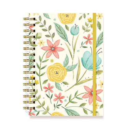 Designer Greetings, Designer Papers Flex Cover Journal with Elastic Band, Spring Flowers - 320 Pages (6” x 8.25”) - Back-to-School Supplies, Creative Writing, Personal Notes - style: Spring Flowers