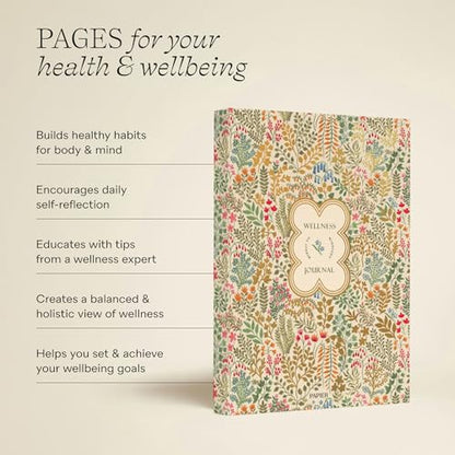 Papier Fairy Flies 12 Week Wellness Journal - Floral Hardback | Log Intentions Sleep & Energy, Morning & Evening | Weekly & Monthly CheckIn | Undated Planner | Reflection, Mindfulness | Self Care Gift