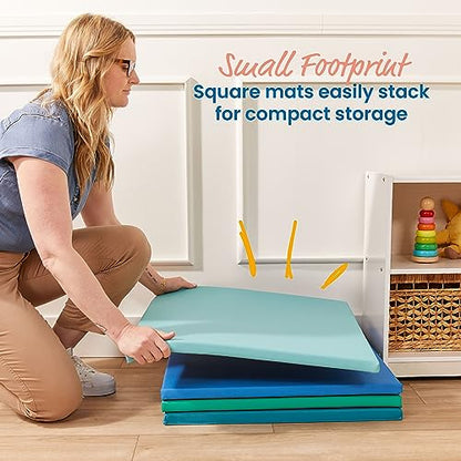 ECR4Kids SoftZone Play Patch Activity Mat Squares, Modular Playmat, Contemporary, 4-Pack - color: Contemporary