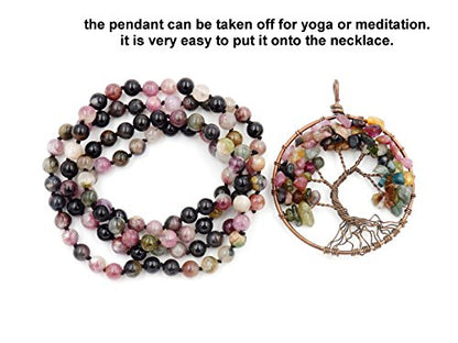 mala Beads Necklace for Women Man, mala Bracelet, Prayer Beads Necklace - color: tree of life mala