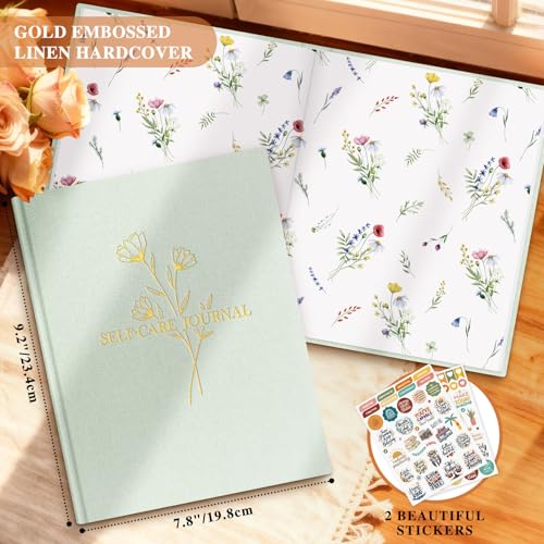 Lanpn Self Care Journal for Women, Self Love Guided Journals with Prompts, Daily Reflection Wellness & Gratitude Planner, 5 Minute Mental Health Notebook, Mindfulness Mood Log, 240 Pages, Sage Green - color: Sage Green