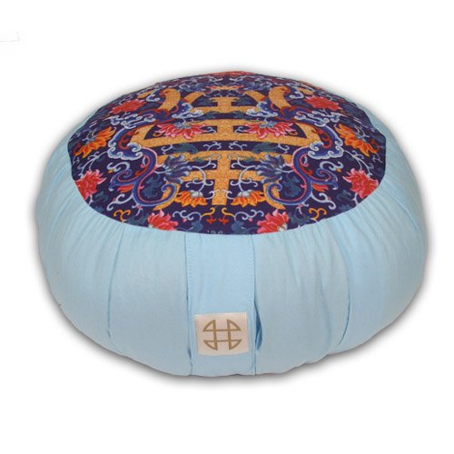 Zafu Statics Meditation Cushion, Toile Turquoise