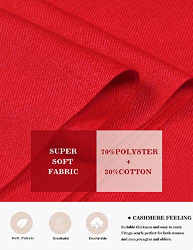 Pashmina Shawl Women Winter Scarf Warm Wedding Wraps Ladies Scarves for Evening Dresses - color: Red