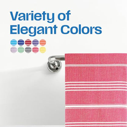 Lina Turkish Beach Towel Peshtemal (38" x 71"), Sand-Free, Large & Quick-Dry, Lightweight Pool Towels for Travel, Soft 100% Turkish Cotton & Pre-Washed, Ideal for Spa or Bath, Fuschia - color: Fuschia