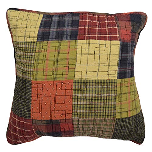 Donna Sharp Throw Pillow - Woodland Square Lodge Decorative Throw Pillow with Patchwork Pattern - Square - color: Woodland Square - Patchwork