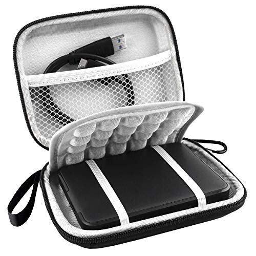 Lacdo Hard Drive Carrying Case for Western Digital WD Elements/WD My Passport/My Passport Ultra Portable External Hard Drive HDD 1TB 2TB 4TB 5TB 6TB USB 3.0 Protective Storage Travel Bag, Black - color: Black