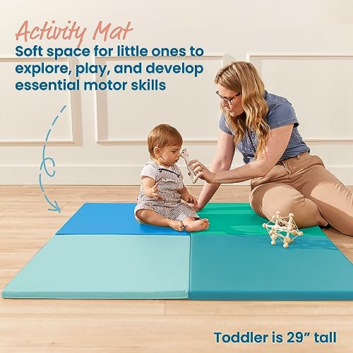 ECR4Kids SoftZone Play Patch Activity Mat Squares, Modular Playmat, Contemporary, 4-Pack - color: Contemporary