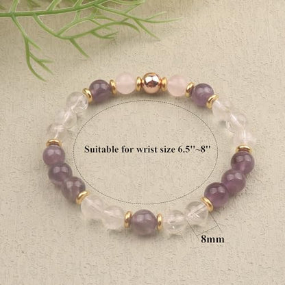 KSQS Healing Stone Bead Bracelet for Women, Natural Gemstones Balance Protection Bracelet, Spiritual Crystal Beads Bracelet Anxiety Relief with Meaning Card - style: Just Breath
