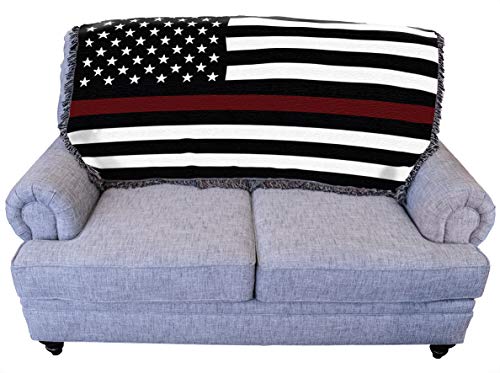 Pure Country Weavers Medical Professional - Nurse - Red Thin Line American Flag Blanket - Gift Tapestry Throw for Back of Couch or Sofa - Woven from Cotton - Made in the USA (61x36) - color: Nurse Red Thin Line Flag, size: 61" x 36"