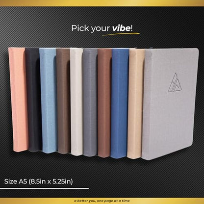 Realizations Journaling Notebooks with Pen Holder - Lined Notebook - 222 Pages Notebook Journal with 100 GSM Paper - Includes Table of Content - Notebooks for Work, School, Home - color: Blue