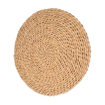 UKCOCO Thickened Straw Woven Meditation Cushion 1.5cm Natural Tatami Floor Seat Pad Round Indoor Sitting Mat for Zen, Yoga, and Home Use